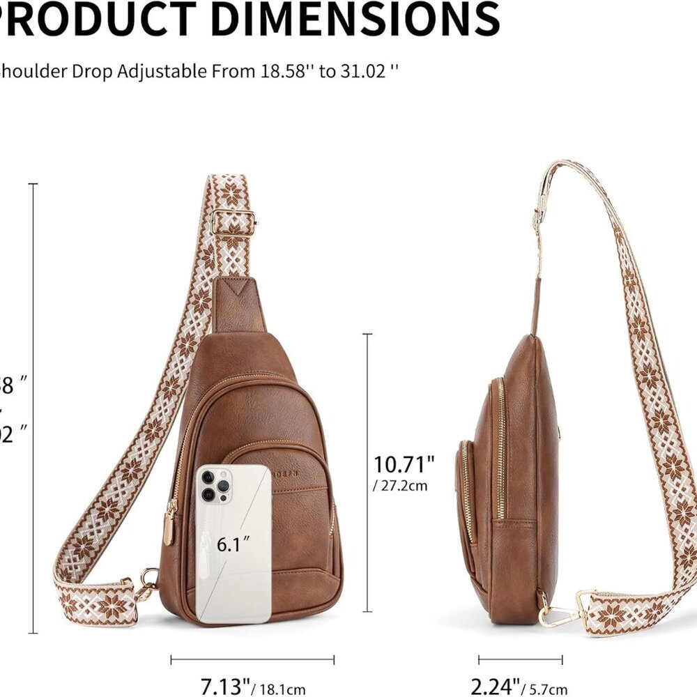 Versatile Women's Sling Backpack - 4 Pockets, Adj… - image 3